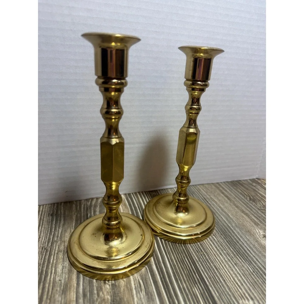 Baldwin Vintage Pair Brass Candlesticks 7 1/4